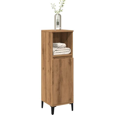 Armario de baño madera de ingeniería roble artisan 30x30x100 cm vidaXL (1/5)