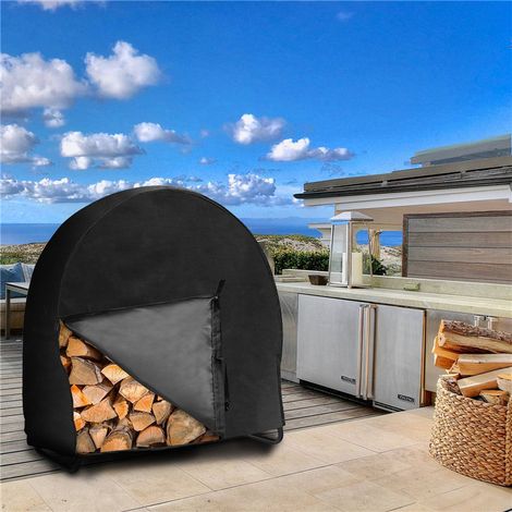 Firewood Rack Cover, Outdoor Garden Patio Furniture Cover Waterproof and Dustproof Firewood Cover, L (1/5)