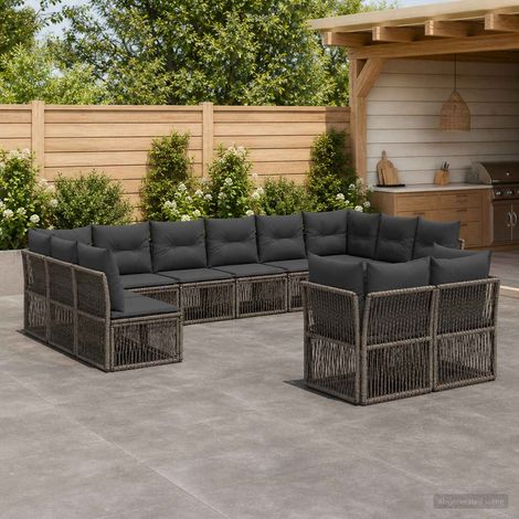 Set Divano da Giardino 12 pcs Grigio polyrattan vidaXL (1/5)