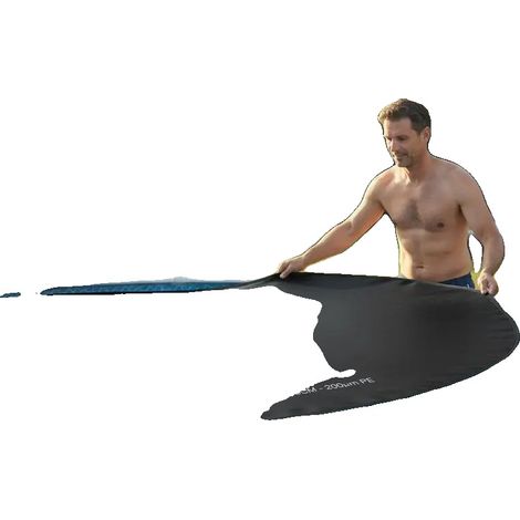 Telo di copertura solare per piscina, resistente ai raggi UV, riduce la dispersione di calore, nero (1/2)