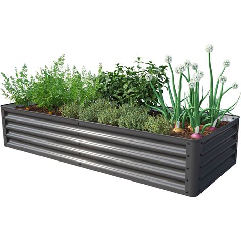 PRIMEYARD Orto rialzato LUCA, acciaio, antracite 180x75x35 cm (1/5)