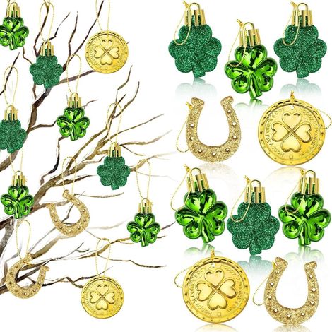 Shamrock - Decoration Suspendue Pour Jour De La Saint-Patrick - Pour Porte Mur Clôture Jardin Bureau Restaurant - 48 Pièces (1/5)