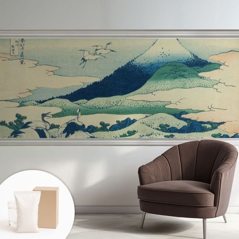 Papier peint intissé décoratif avec motifs pour salon et chambre a motif - Colle incluse gratuite Grues et montagnes 250x104 cm (1/5)