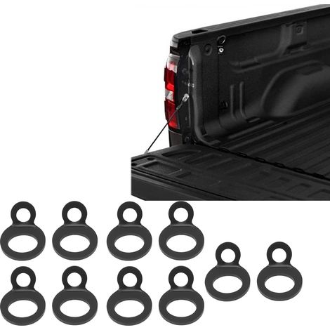 Set mit 10 schwarzen Ringen, Ankerhaken, Gurten und Edelstahlzubehör (1/5)