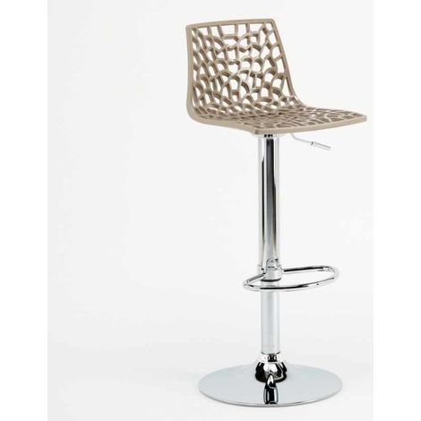 Barhocker mit Fußstütze Hoch Drehbar Höhenverstellbar für Küche Bar Grand Soleil Spider - Beige Jute