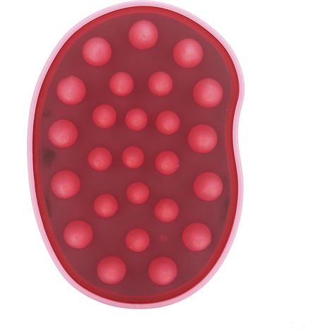 Brosse à shampoing silicone rose – Massage du cuir chevelu, exfoliation, élimination des pellicules, lavage des cheveux. (1/5)