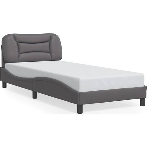 Maison Exclusive - Cadre de lit sans matelas Hvar gris 90x190 cm similicuir (1/5)