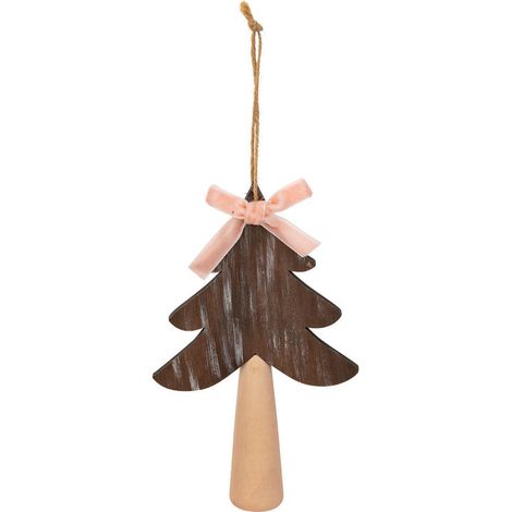 Fiocco rosa in legno di abete sdn 15 cm - Feeric lights & christmas