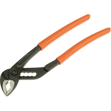 Bahco Adjustable Water Pump Pliers with Screw Connection, PVC-Coated Handles, Phosphated Finish, 192 mm