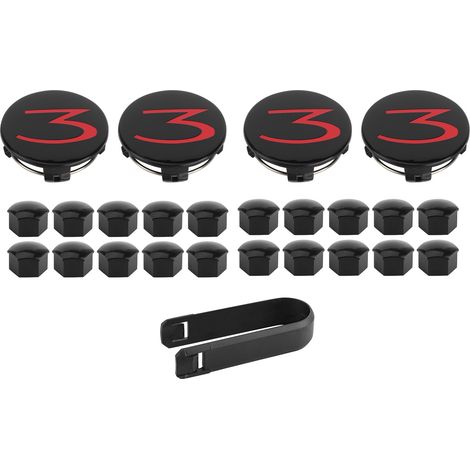 cache-moyeux et 20 cache-écrous de roue compatibles avec Tesla Model 3/Model Y/Model S/Model X (1/5)