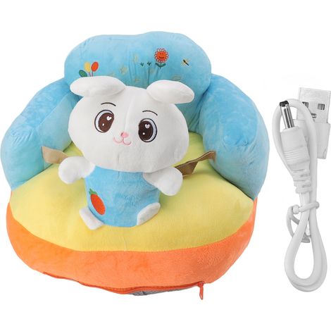 Canapé de soutien pour bébé, chaise haute électrique stable et réglable, siège de sol moelleux pour bébé, idéal pour la maison, avec motif lapin. (1/5)
