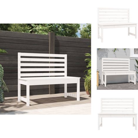 Gartenbänke - Living Gartenbank Weiß 109 cm Massivholz Kiefer (1/5)
