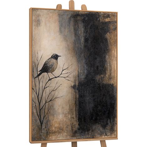 Gemälde Ast und Schatten Rahmen Eichefarben 120x80 cm (1/5)