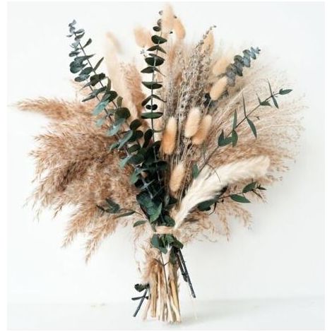 Bardusch-Déco pampa verte + lavande + eucalyptus, bouquet séché naturel pour table salle à manger, mariage boho