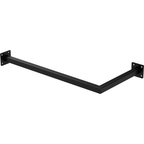 ML-Design Tringle à Vêtements d'Angle, P30 x L60 cm, Noir, Acier Inoxydable, Tringle de Penderie Forme de L, Portemanteau à Montage Mural, Porte-vêtements, Tringle à Linge, Matériel de Montage Inclus