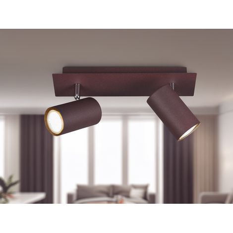 LED Deckenstrahler Rostfarben 2-flammig, Breite 30cm (1/5)