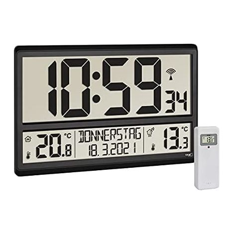 TFA Dostmann 60.4521.01 Reloj Radio Control Negro (1/3)