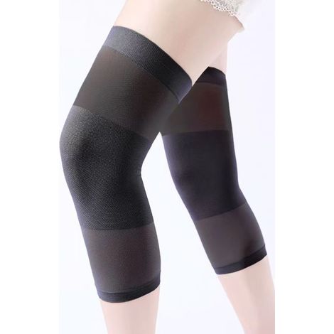 Atmungsaktive Unisex-Knieschoner mit Kompression – Leichtes Design mit elastischem Band, geeignet für alle Jahreszeiten, Sport und Alltag, schwarz, 2er-Pack (1/5)