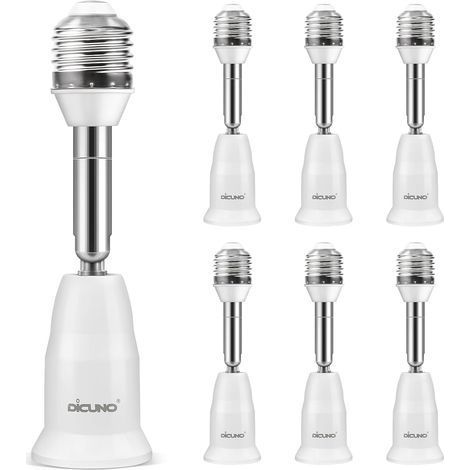 6 Adaptateur E27, Extension 140mm, Douille Lampe PBT Métal, Rotation 350°, Intérieur (1/5)