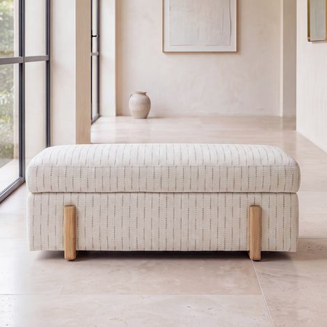 Wahson Panca Contenitore in Lino 110×46,5×45 cm, Cassapanca 70L con 2 Cerniere Capacità di Carico di 300lbs per Soggiorno/Letto/Corridoiom, Beige (1/5)