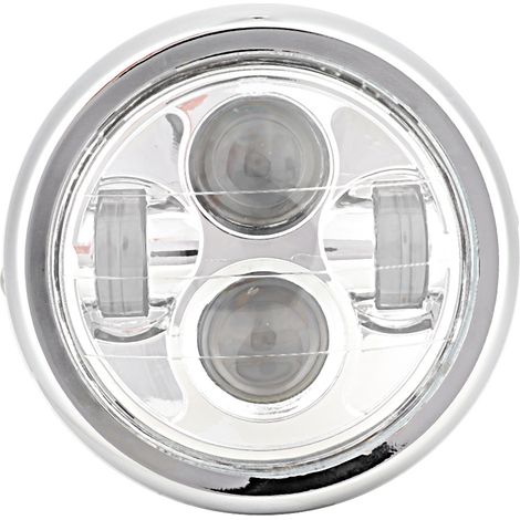 Phare LED rond rétro universel pour moto, accessoire de modification, électroplacé