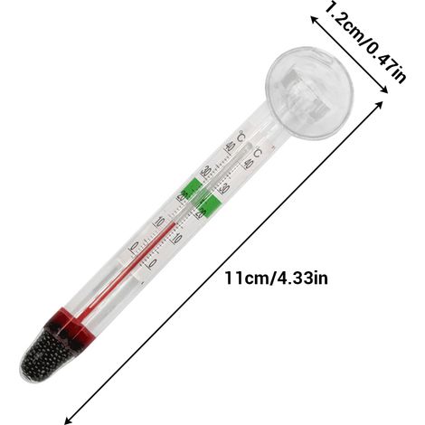 Aquarium-Thermometer, tauchfähiges Glasthermometer mit Saugnapf zur Messung der Wassertemperatur (1/5)