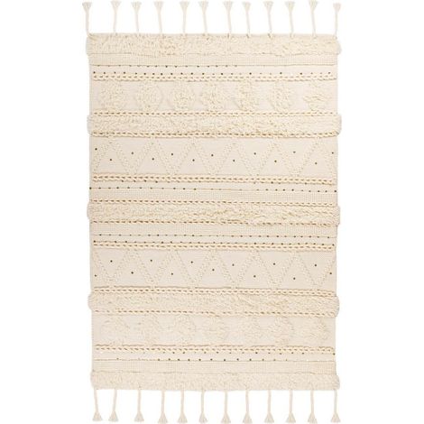 Tapis Bohème Fait à la Main "Bohist III" Crème 160 x 230 cm (1/4)