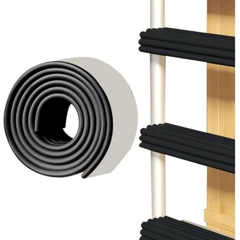 Lot de 3 protections d'angle de sécurité enfant avec coussinets adhésifs pour échelle de lit superposé, protections en mousse souple sans résidus pour meubles (1/4)