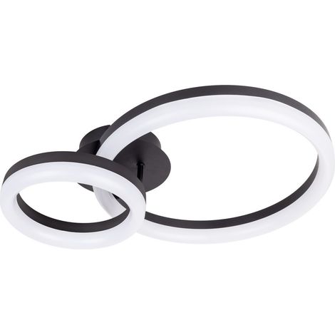 Naeve CIRCULO Plafonnier LED à double anneau à intensité variable, noir 2 900 K