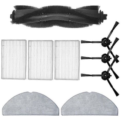 NALOOKAMIC pièces de rechange pour aspirateur robot iLife V20 : brosse principale, filtre HEPA, brosse latérale et chiffon de nettoyage. (1/4)