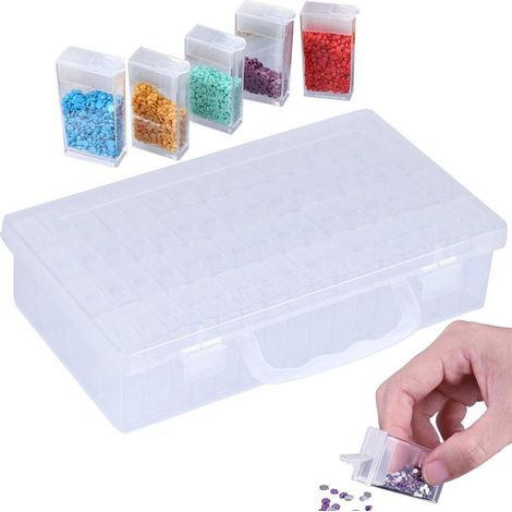 64 compartiments boîte de rangement peinture, organiseur accessoires manucure, étui multifonctionnel portable pour vernis (1/5)