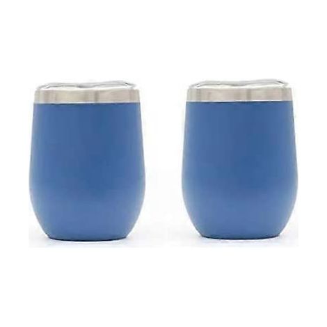 20242 pièces Verre à vin sans pied de 35 cl avec couvercle, en acier inoxydable à double paroi et isolation sous vide (1/4)