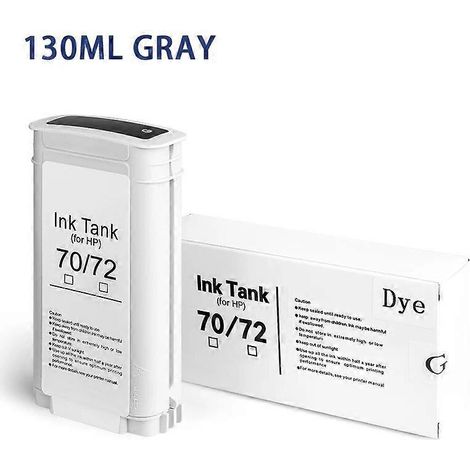 Tintenpatrone für HP 72, kompatible Pigmenttinte für HP Designjet T610, T620, T770, T790, T795, T1100, T1120, T1200, T1300, T2300 – Grau