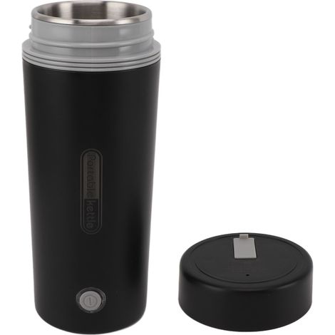 Bouilloire électrique de voyage 300 W, 350 ml, acier inoxydable, isolation automatique, mini-bouilloire portable pour café et thé, noire, prise européenne, 220 V, 50 Hz (1/5)
