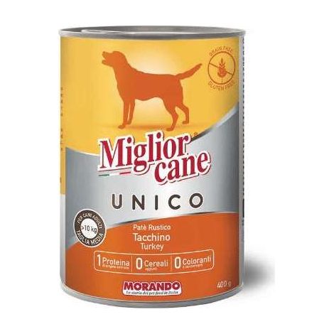 Miglior Cane Paté Rustico Tacchino 400 g - Alimento Completo per Cani