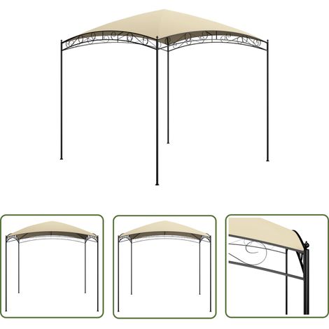 The Living Store Pavillon 3x3x2,65 m Creme 180 g/m² - Gazebo - Pavillon - Gartenpavillon - Sommergarten - Partyzelt (1/5)