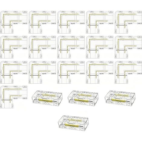 Connecteur Ruban LED 2 Broches 10mm Kit de Raccordement Sans Soudure Incluant Connecteurs d Angle en L et Connecteurs Carte a Carte pour Bande LED Eclairage de Maison et Bureau (1/4)
