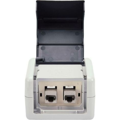 Prise réseau encastré 2 ports DN-93844-OD-1 beige W389561 (1/5)