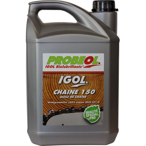 Huile de chaîne filante bio IGOL pour tronçonneuse et élagueuse - 5 litres