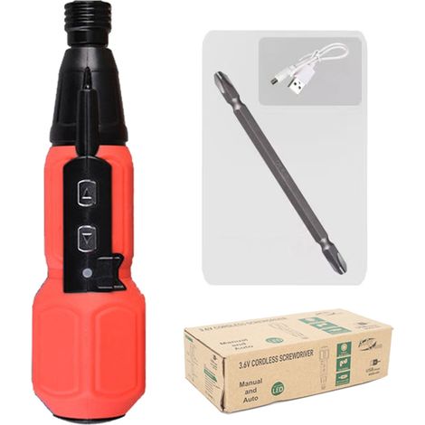 Tournevis électrique sans fil 3,6 V, kit d'outils de réparation avec lampe LED pour ordinateur portable