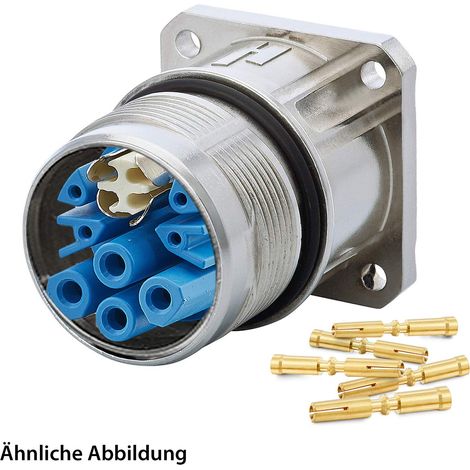 HUMMEL SET inkl. Kontakte M23 Hybrid Gerätesteckverbinder, Crimpeinsatz gerade Polzahl 3+4+4+PE, Buchse Vorderwand - 1 Stück