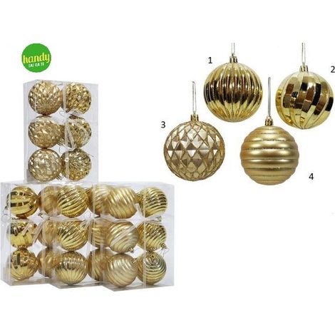 Set 6 sfere natalizie general trade Ø8cm oro