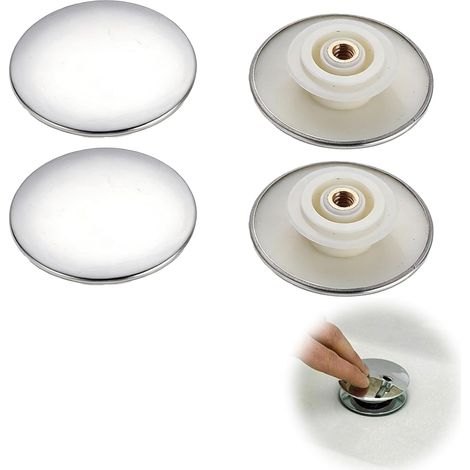 2 x 61 mm Spare Part Push Button Washbasin Plugs, Sealed Replacement Push Button for Bathrooms, Kitchens and Bathtubs (1/5)