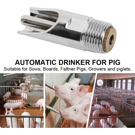 Abreuvoir automatique pour cochons avec accessoires de ferme - 5 pièces en cuivre chromé G1/2in, anti-rouille et durable (1/5)