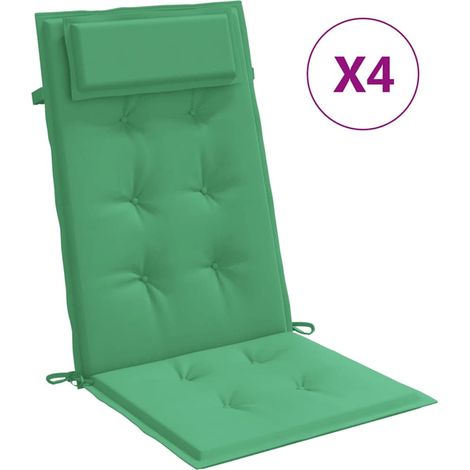 Coussins de chaise à dossier haut lot de 4 vert tissu oxford (1/5)