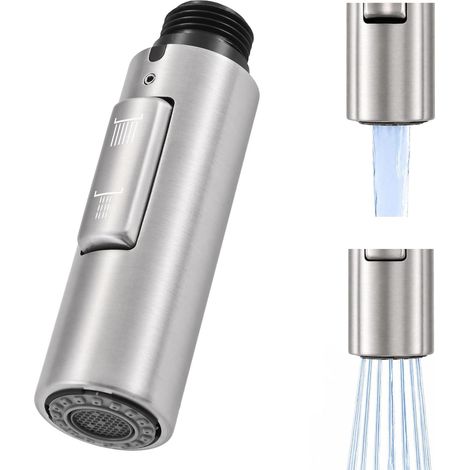 Ersatz-Luftsprudler für Küchenarmaturen, ausziehbarer Brausekopf, universell abnehmbarer Armaturenkopf G1/2, gebürsteter Edelstahl SUS304, PFS200-BS (1/5)