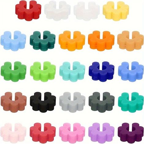 24 marqueurs de verres à vin en silicone aux couleurs vives, charmes à boisson durables et réutilisables pour fêtes, événements, cocktails et champagne (1/5)