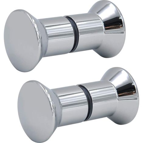 Poignée de Porte Bouton de Porte Bouton de Commode Alliage d'Aluminium Poignée en Chrome, Alliage d'Aluminium, Bouton de Porte Garnitures de Poignée avec 2PCS de Base de Douche Chromée (1/5)