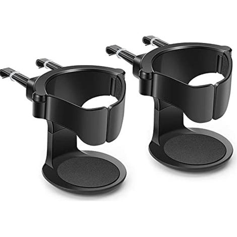 Porte Gobelet Voiture, 2PCS Support Gobelet Voiture, Porte-gobelet de Voiture Réglable, pour Grille d'Aération de Voitures, Camions, Camping-Cars(Noir) (1/5)