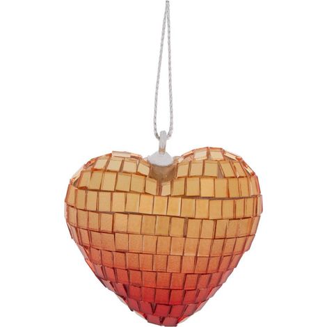 Sospensione a forma di cuore in abete con effetto disco, 5 cm - Atmosphera créateur d'intérieur (1/5)